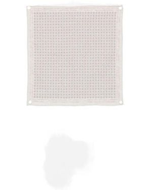 Eleventy Geometric-Print Pocket Square - White