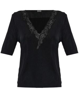 Balmain Blusa Con Scollo A V - Nero