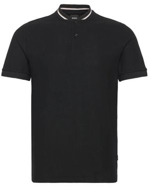 BOSS Button T-Shirt - Black