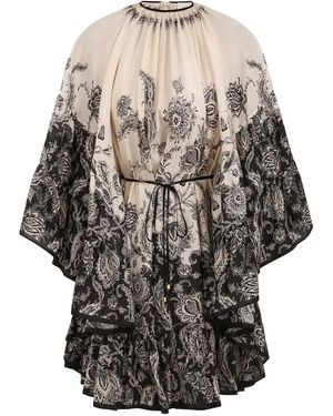 Zimmermann ペイズリープリント ラッフルドレス - グレー
