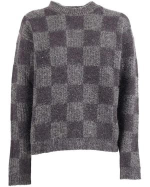 Lorena Antoniazzi Checkered Sweater - Gray