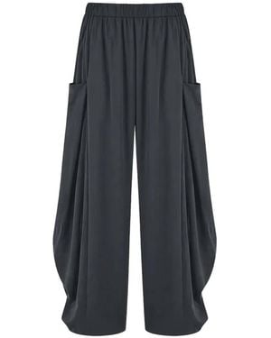 MEIMEIJ Draped Cargo-Pocket Palazzo Trousers - Blue