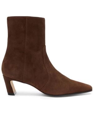 Stuart Weitzman Stassi Sculptural-Heel Ankle Boots - Brown