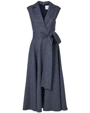 Carolina Herrera Belted Midi Dress - Blue