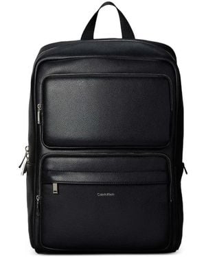 Calvin Klein Grained-Texture Zip-Fastening Backpack - Black