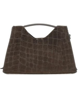 Gianni Chiarini Crocodile-Effect Top-Handle Bag - Brown