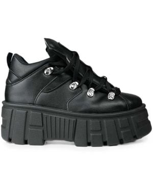 Altercore Logan Platform Lace-Up Trainers - Black