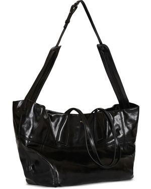 Balmain Track Zips Calfskin Tote Bag - Black