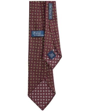 Polo Ralph Lauren Paisley-Print Silk Tie - Purple
