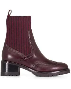Santoni Ferret Stiefeletten Mit Budapestermuster - Lila