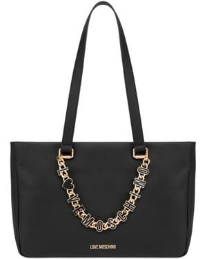 Love Moschino Logo Chain Shoulder Bag - Black