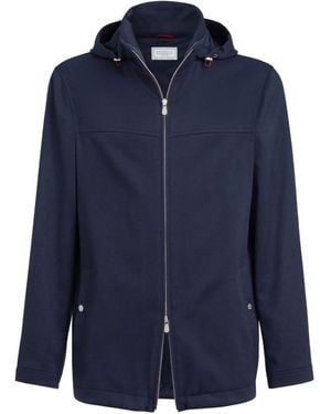 Brunello Cucinelli Cashmere Biker Jacket - Blue