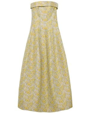 Jonathan Simkhai Vestido Largo Octavia Palabra De Honor En Jacquard - Blanco
