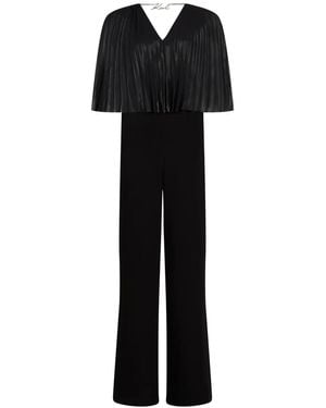 Karl Lagerfeld Mono largo con capa plisada - Negro