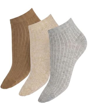 Wolford Rib-Knit Trainers Socks Set (Set Of Three) - Natural