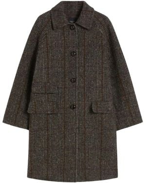 Weekend by Maxmara Prince Of Wales Wool Coat - Grey