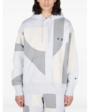 ANREALAGE Drawstring Embroidered Hoodie - White