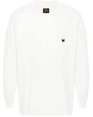 Needles Logo-Embroidered T-Shirt - White