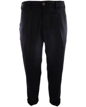 Myths Pleated Turn-Up Trousers - Black