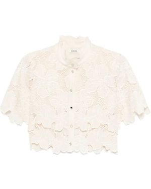Sandro Ame Floral-Lace Shirt - White