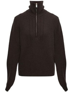 Paul & Shark Half-Zip Wool Cardigan - Black