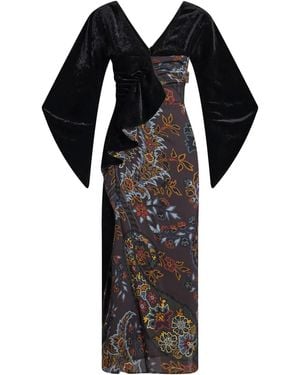 Etro Kleid Mit Paisley-Print - Schwarz