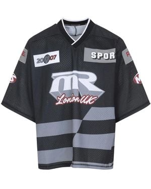 Martine Rose T-Shirt mit V-Ausschnitt - Blau