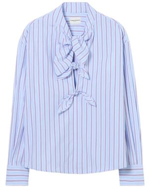 Claudie Pierlot Striped Poplin Blouse - Blue