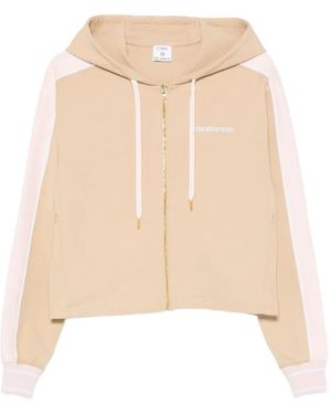 CASABLANCA Punto Side-Stripe Zip-Up Hoodie - Natural