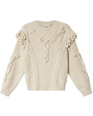 Isabel Marant Jersey De Punto De Aran Con Flecos - Neutro