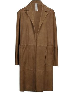 FURLING BY GIANI Suede Paneled Coat - Brown