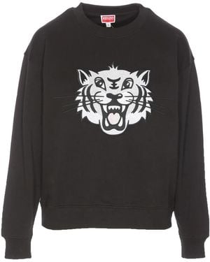 KENZO Sudadera Happy Tiger Bordada - Gris