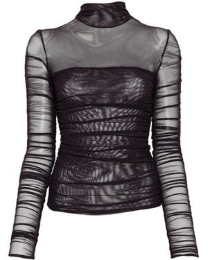 FEDERICA TOSI Mesh High-Neck Top - Black