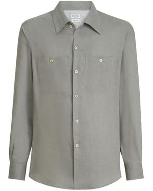 Brunello Cucinelli Linen Shirt - Grey