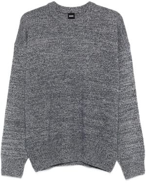 BOSS Maglione Girocollo Effetto Maculato - Grigio