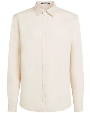 KARL LAGERFELD Monogram Linen Shirt - White
