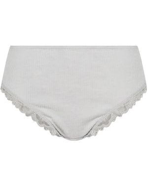 Hanro Ribbed-Lace Briefs - White