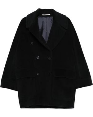 Tagliatore Double-Breasted Patch-Pocket Coat - Black