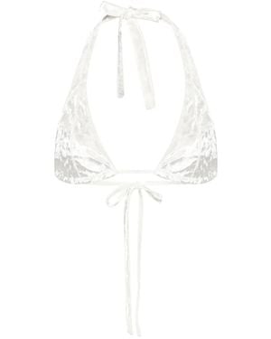 forte_forte Triangle Velvet Bikini Top - White