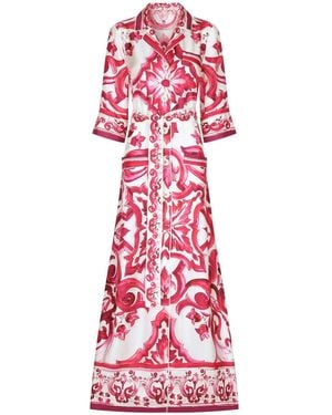 Dolce & Gabbana マヨリカ シャツドレス - ピンク