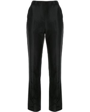 Macgraw High-Waisted Silk Trousers - Black