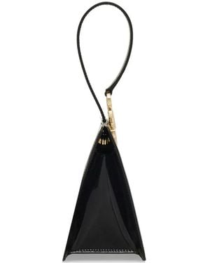 Ferragamo Mini Gancini Patent-Leather Clutch - Black