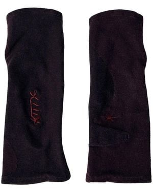 SKIN SERIES Thumb Hole Embroidered Socks - Black