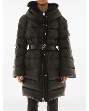 Ermanno Scervino Abrigo Con Ribete Texturizado - Negro