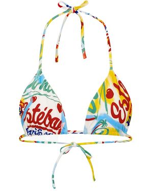 Donde Esteban Haut De Bikini Imprimé Bazurto - White