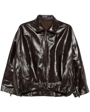 Salvatore Santoro Lederjacke mit Gürtel - Schwarz