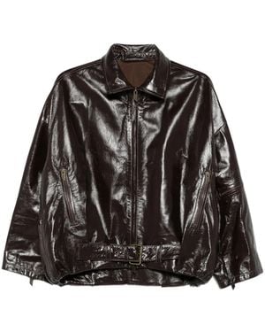 Salvatore Santoro Belted Leather Jacket - Black
