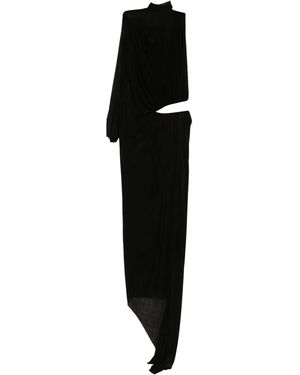 Francesco Murano Draped One-Shoulder Maxi Dress - Black