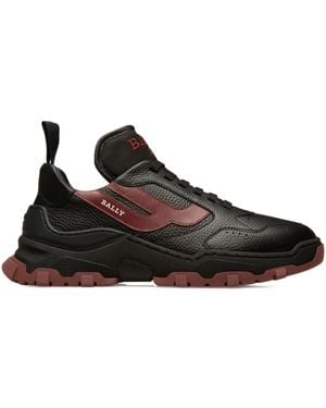 Bally Lace-Up Leather Trainers - Black