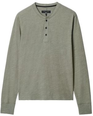 Rag & Bone Henley Long-Sleeve Sweater - Green